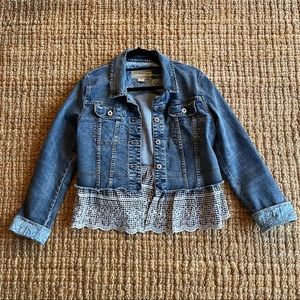 Anthropologie Pilcro Eyelet Denim Jacket